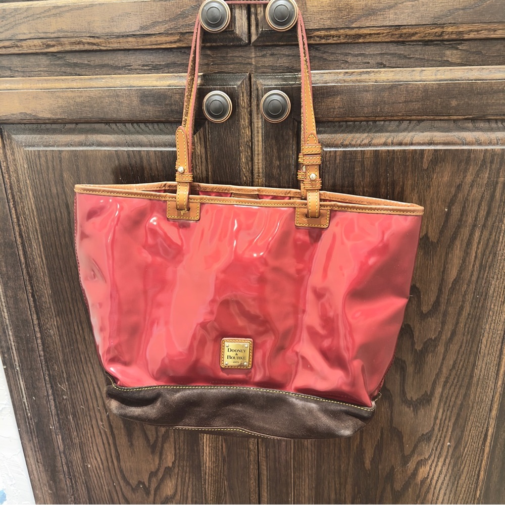 Dooney & Bourke Red and Brown Tote Bag